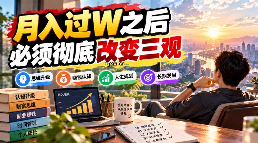 某公众号付费文章：月入过W之后，必须彻底改变三观