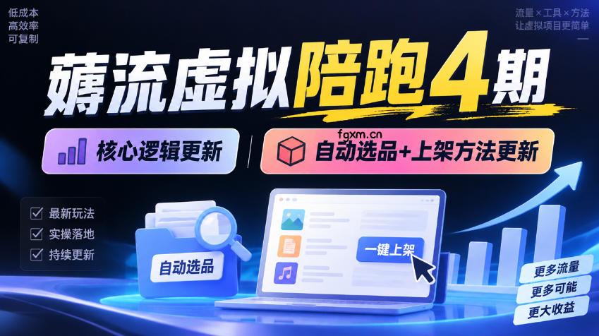 薅流虚拟陪跑4期丨核心逻辑更新丨自动选品+上架方法更新(10月25更新插件玩法和低价玩法)-轻创终点站