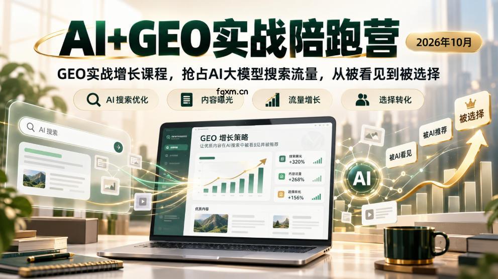 AI+GEO实战陪跑营2026年10月，GEO实战增长课程，抢占AI大模型搜索流量，从被看见到被选择
