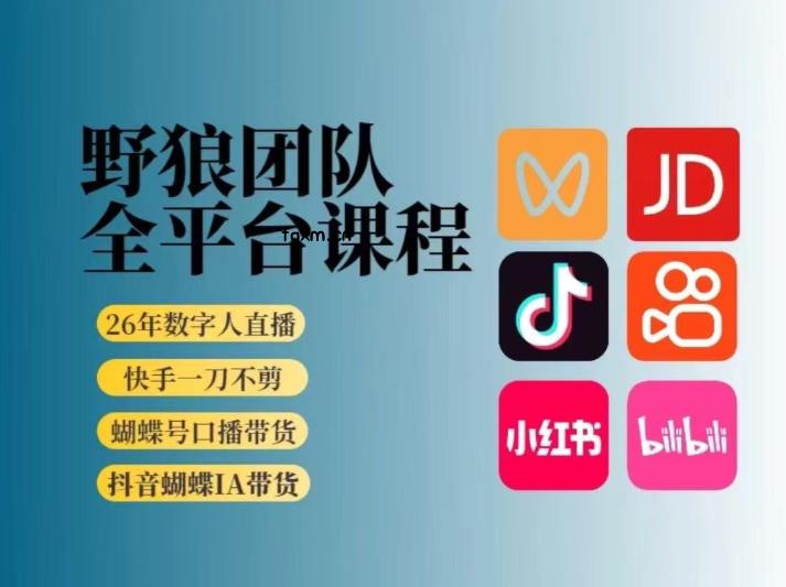 野狼团队2026新版全平台短视频带货教学，打开流量突破口，开始Ai带货(更新1029)-轻创终点站